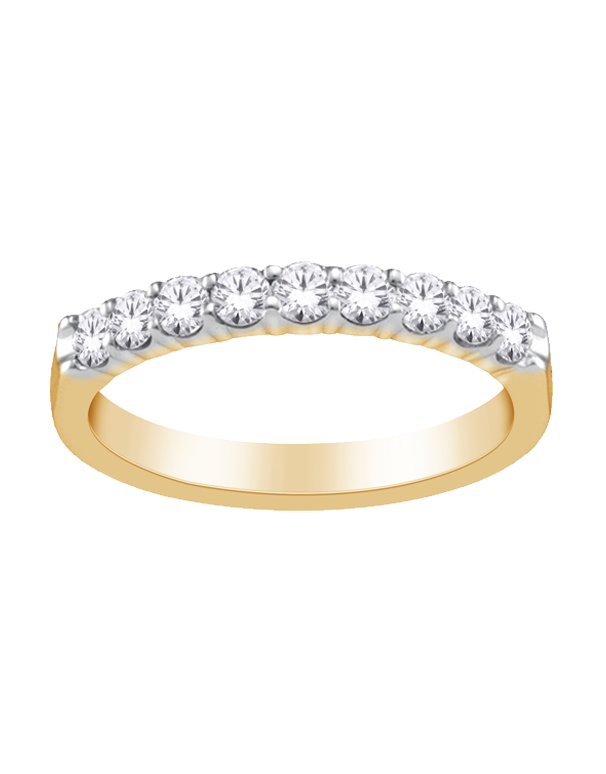 18ct Yellow & White Gold Diamond Set Wedding Band - 769870