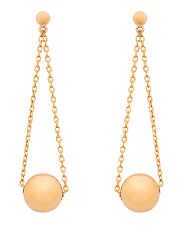 Gold Earrings - 9ct Rose Gold Ball Drop Earrings - 769992