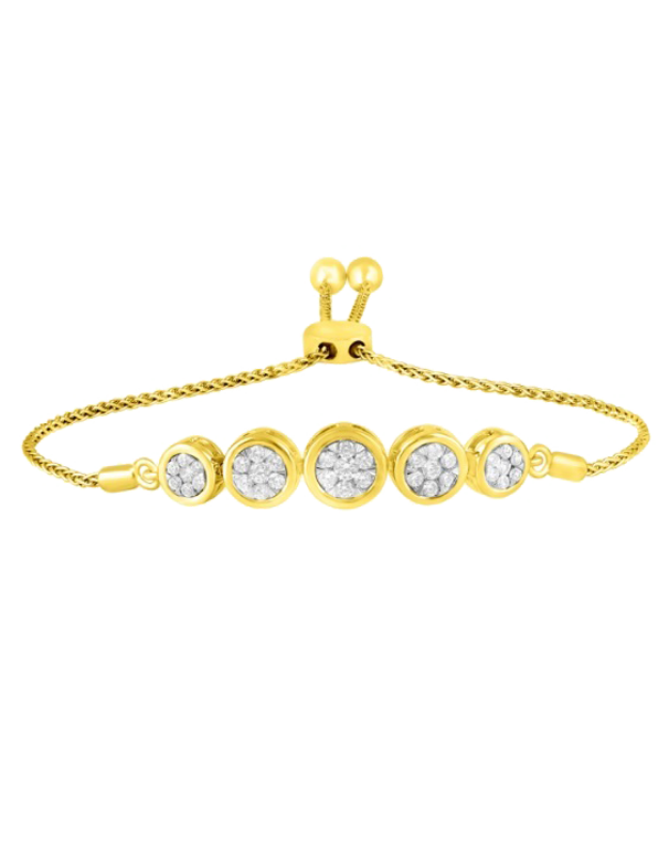 Bolo Bracelet - 10ct Yellow Gold Diamond Bracelet - 770315 - Salera's
