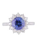 Tanzanite Ring - 18ct White Gold Tanzanite & Diamond Ring - 770361