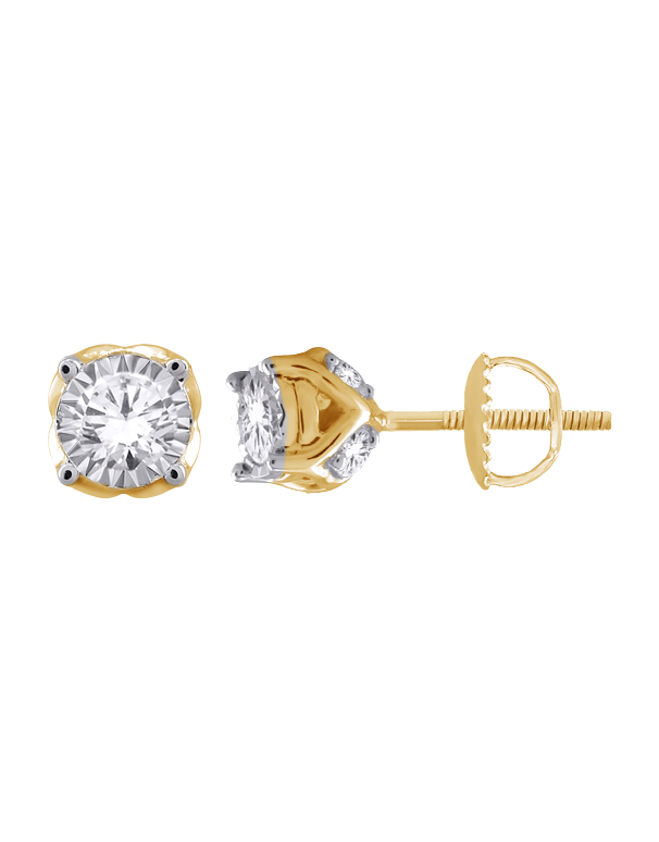 Diamond Studs - 10ct Yellow Gold Diamond Stud Earrings - 770408
