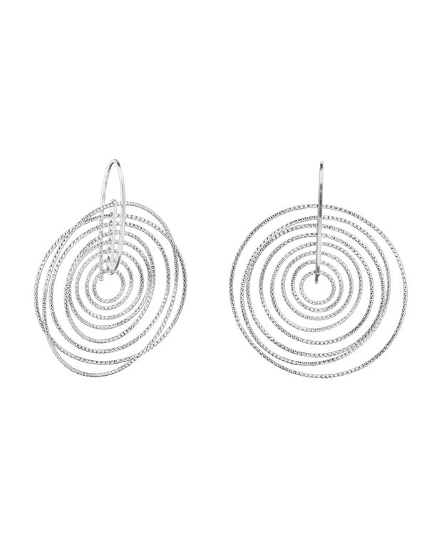 Luna - Sterling Silver Round Hook Earrings - 770550 - Salera's