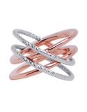 Mode d'Amelie - Sterling Silver & Rose Tone Ring - 770566