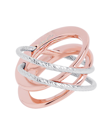 Mode d'Amelie - Sterling Silver & Rose Tone Ring - 770566