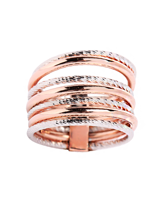 Mode d'Amelie - Sterling Silver & Rose Tone Ring - 770568