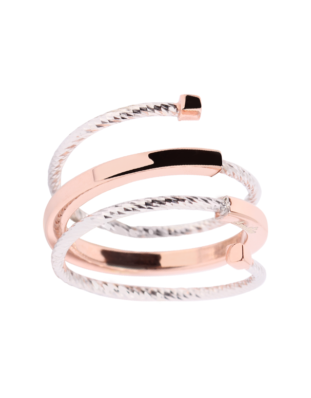 Mode d'Amelie - Sterling Silver & Rose Tone Ring - 770569