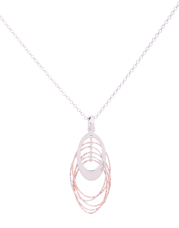 Mode d'Amelie - Sterling Silver & Rose Tone Pendant - 770580