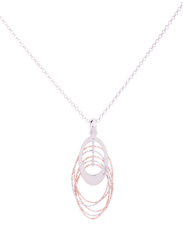 Mode d'Amelie - Sterling Silver & Rose Tone Pendant - 770580