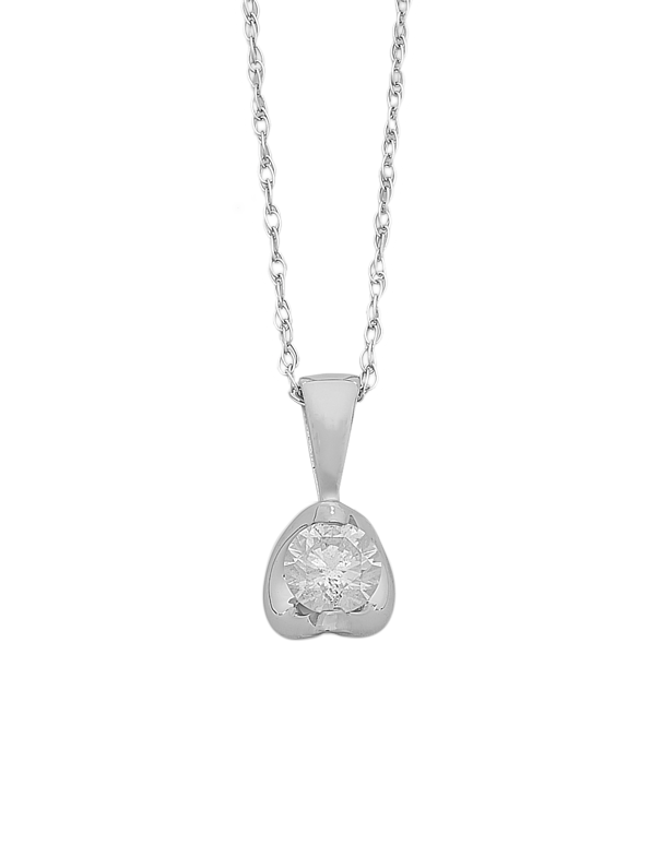 Diamond Pendant - 10ct White Gold Diamond Pendant - 770634 - Salera's