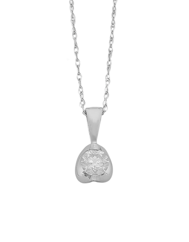 Diamond Pendant - 14ct White Gold Diamond Pendant - 770634