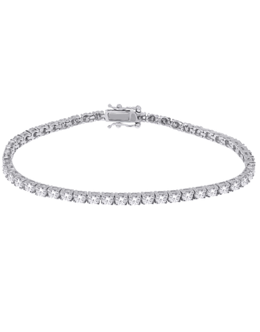 Diamond  Bracelet- 18ct White Gold Diamond Tennis Bracelet with 3.00ct TW of Diamonds - 770698
