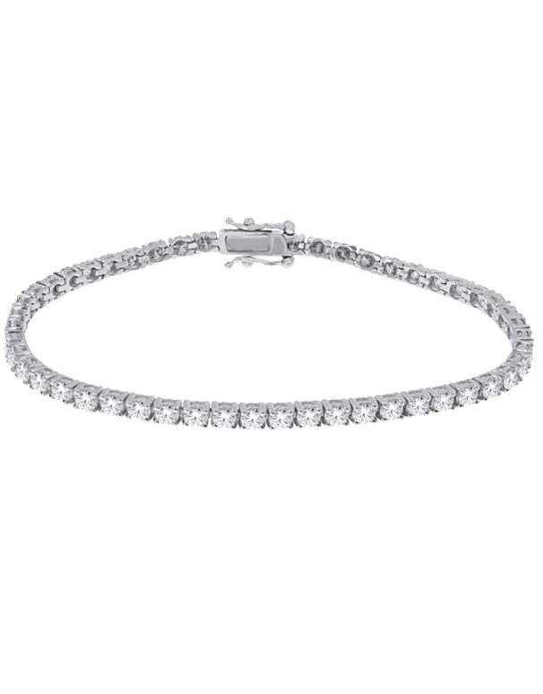 Diamond Bracelet- 18ct White Gold Diamond Tennis Bracelet with 5.00ct TW of Diamonds - 770669