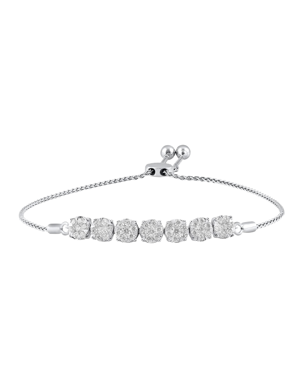 Bolo Bracelet - 10ct White Gold Bracelet - 770706 - Salera's