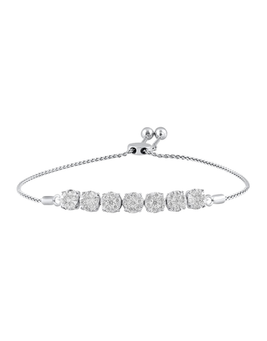 Bolo Bracelet - 10ct White Gold Bracelet - 770706