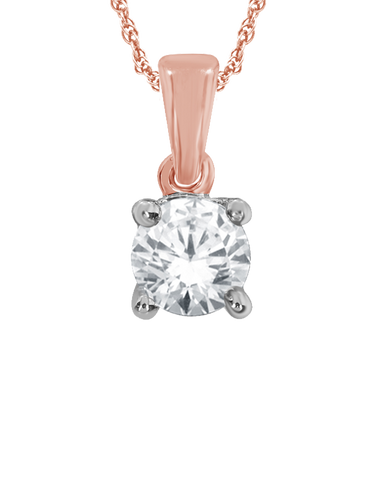 10ct Rose Gold Solitaire Diamond Pendant - 770889