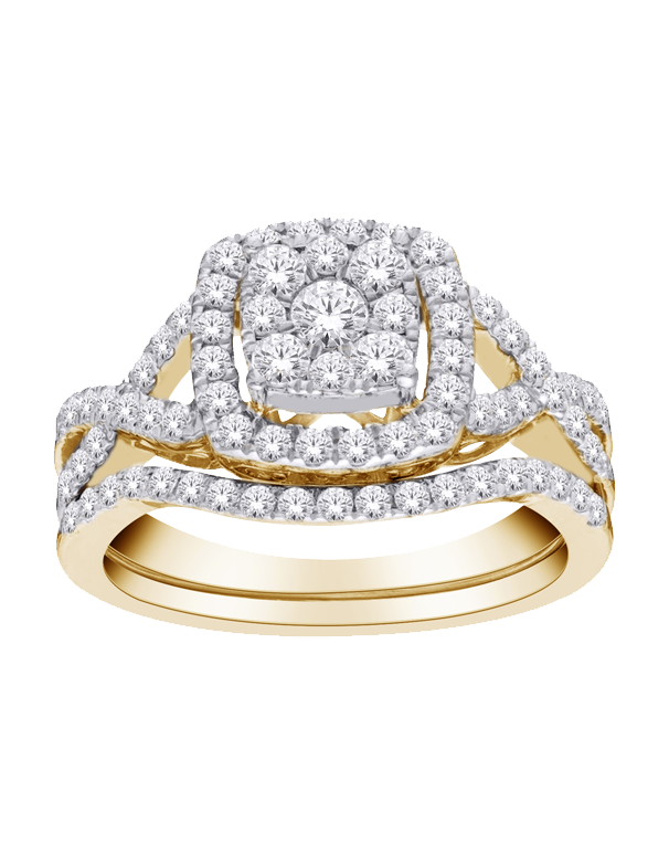 Bridal Set - 14ct Yellow Gold Diamond Ring - 771149