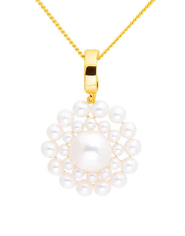 Pearl Pendant - 14ct Yellow Gold Freshwater Pearl Enhancer Pendant - 771450