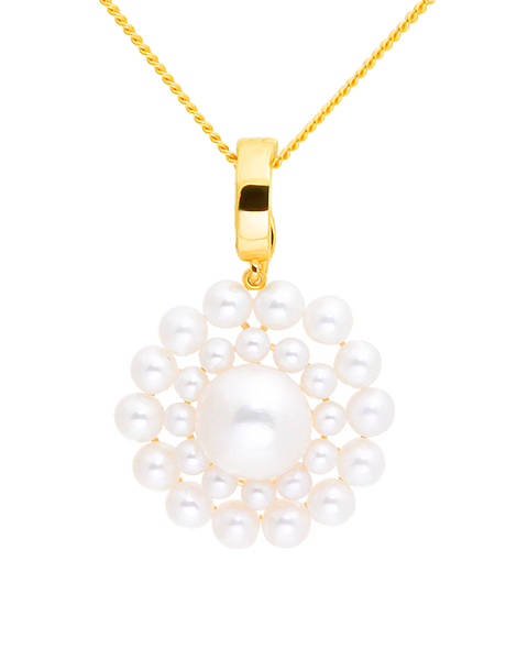 Pearl Pendant 14ct Yellow Gold Freshwater Pearl Enhancer Pendant 7