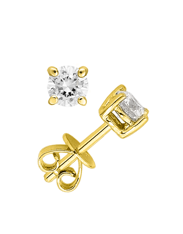 Diamond Studs - 10ct Yellow Gold Diamond Stud Earrings - 771747
