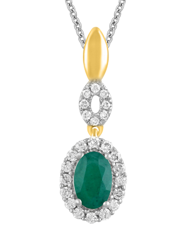 Emerald pendant deals set in gold