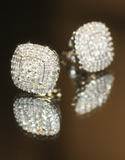 10ct White Gold Halon Diamond Cushion Pendant, Earrings & Ring Set