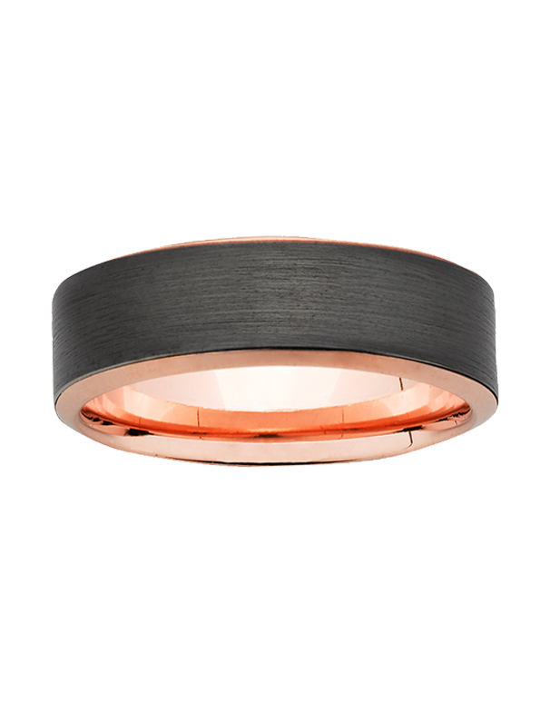 Ziro - Men's Zirconium & 9ct Rose Gold Ring - 782016