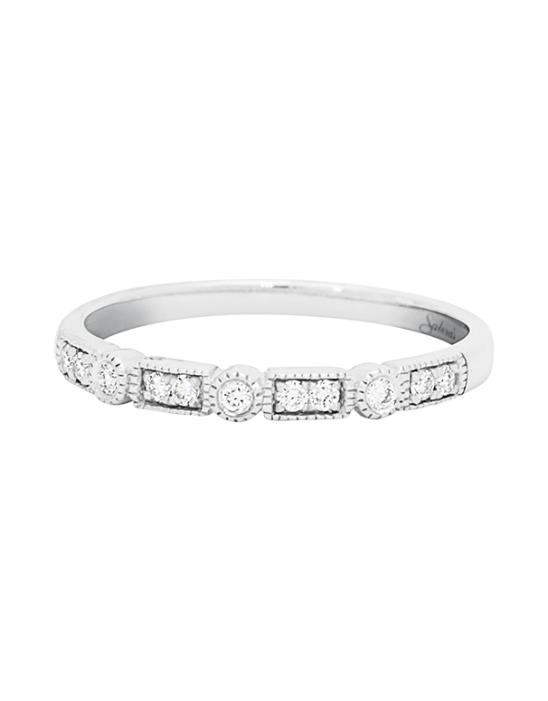 10ct White Gold Diamond Set Band - 783426