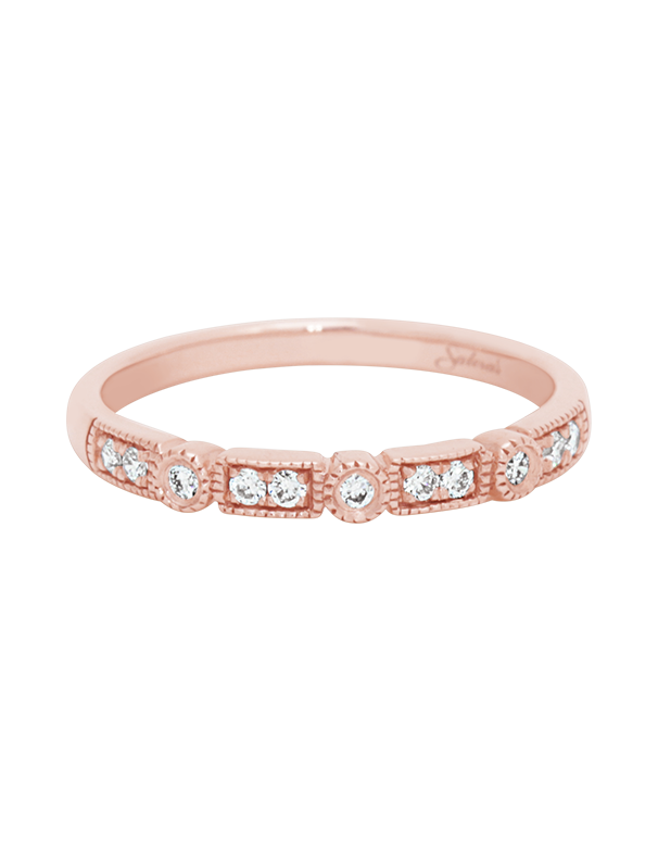 10ct Rose Gold Diamond Set Band - 783428