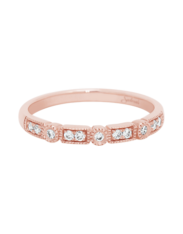 10ct Rose Gold Diamond Set Band - 783428