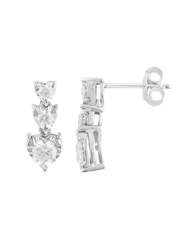 14ct White Gold Diamond Drop Earrings - 783621