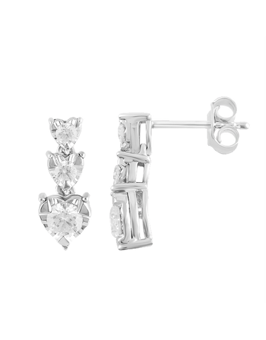 14ct White Gold Diamond Drop Earrings - 783621