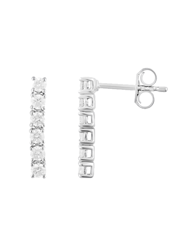 14ct White Gold Diamond Drop Earrings - 783637