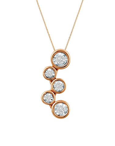 14ct Rose & White Gold Diamond Pendant - 783639