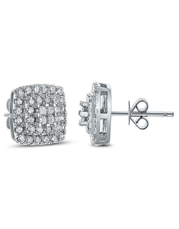 14ct White Gold Diamond Stud Earrings - 784222