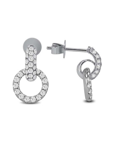 14ct White Gold Diamond Drop Earrings - 784326