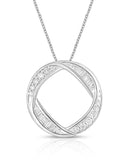 10ct White Gold Circle Diamond Pendant - 785901