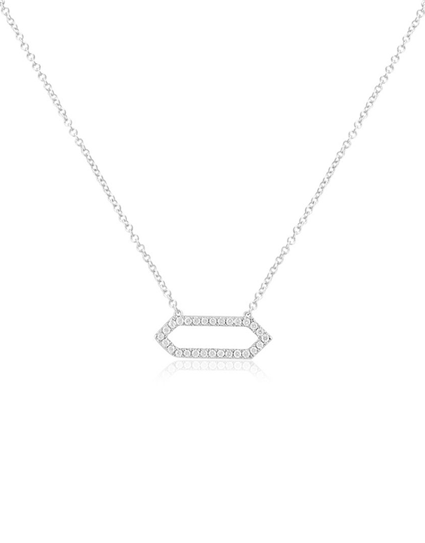 Diamond Necklace - 10ct White Gold Diamond Necklace - 786861