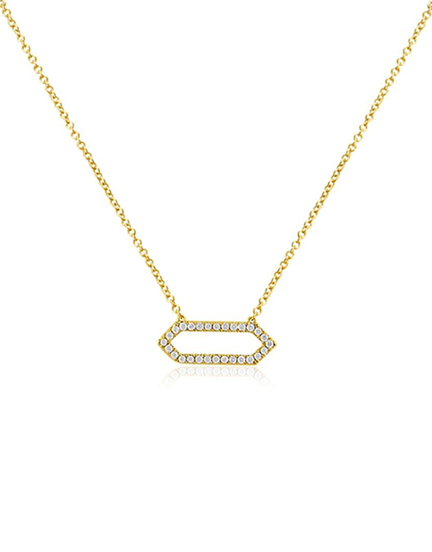 Diamond Necklace - 10ct Yellow Gold Diamond Necklace - 786862