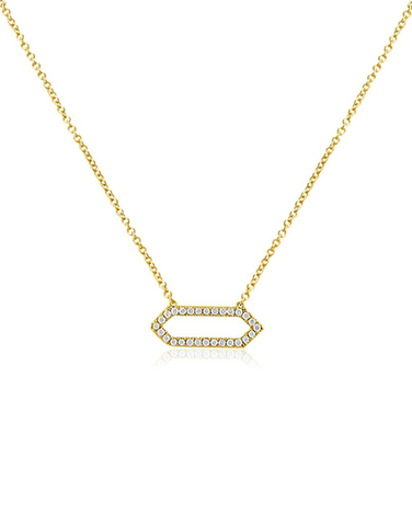 Diamond Necklace - 10ct Yellow Gold Diamond Necklace - 786862