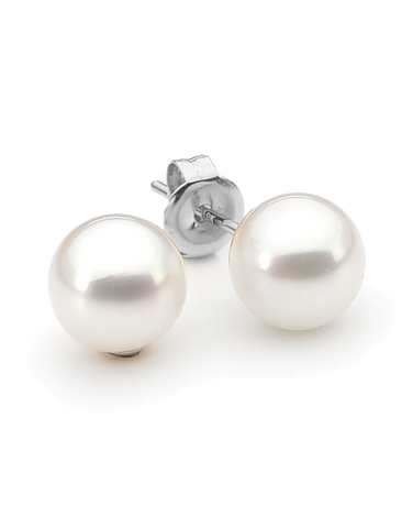 Pearl Earrings - 18ct White Gold Akoya  Pearl Studs - 766958