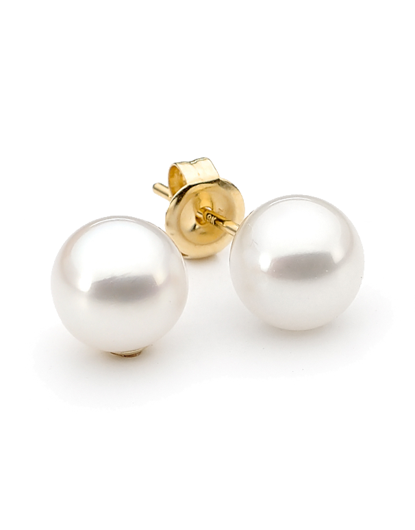 Pearl Earrings - 18ct Yellow Gold Akoya Pearl Studs - 757097