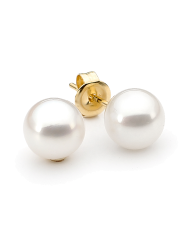 Pearl Earrings - 18ct Yellow Gold Akoya Pearl Studs - 757097