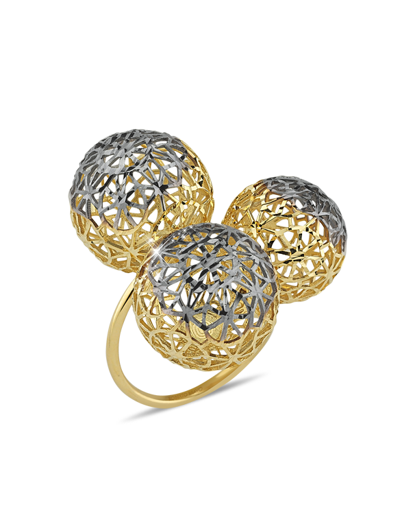 Roberto Bravo - 14ct Yellow Gold Black Rhodium Plated Ring - 771223