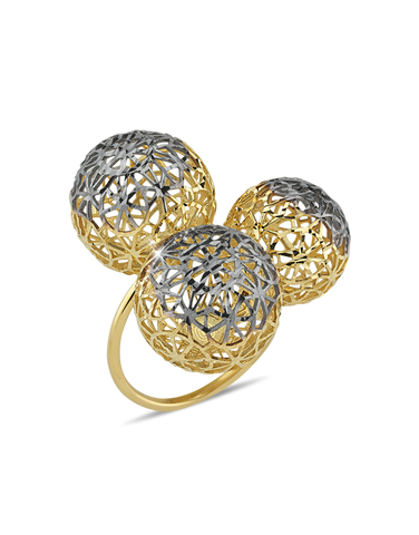 Roberto Bravo - 14ct Yellow Gold Black Rhodium Plated Ring - 771223