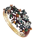 Roberto Bravo - 14ct Yellow Gold Diamond Gemstone & Enamel Bangle - 771245 - Salera's