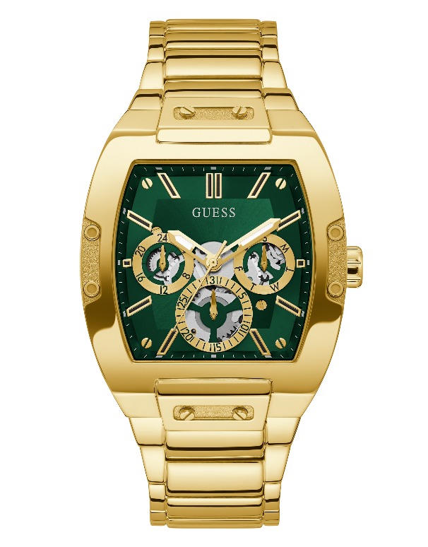 Guess - Gents Phoenix Green Dial Gold Tone Watch - GW0456G3 - 785678