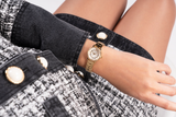 Guess - Ladies Melody Crystal Silver Dial Gold Tone Watch - GW0468L2 - 785671