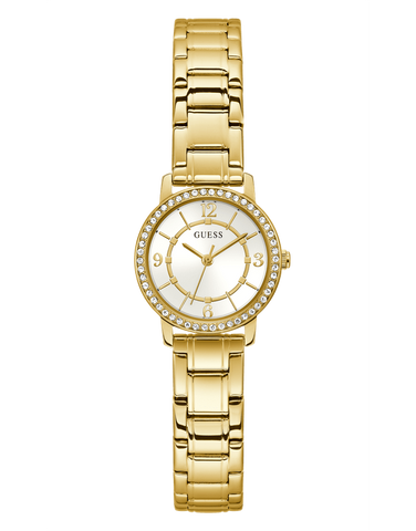 Guess - Ladies Melody Crystal Silver Dial Gold Tone Watch - GW0468L2 - 785671