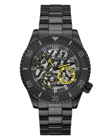 Guess - Gents Axle Black Dial Yellow Accent Watch - GW0488G3 - 785681