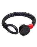 SEVENFRIDAY Bracelet - Piston Engine Black PVD & Black Leather Bracelet - PST3/01 - 768913